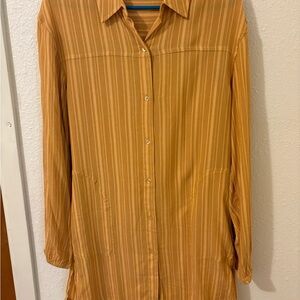 Prana Fernie Swimsuit Coverup Womens Medium Deep Solstice Stripe Oversized